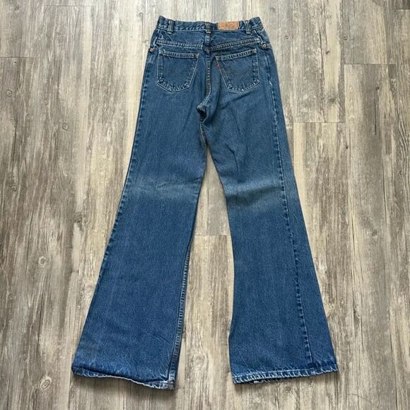 Vintage 70s Levi's 26089-0214 646 684 Bellbottoms Flared Denim Jeans Size 27x33